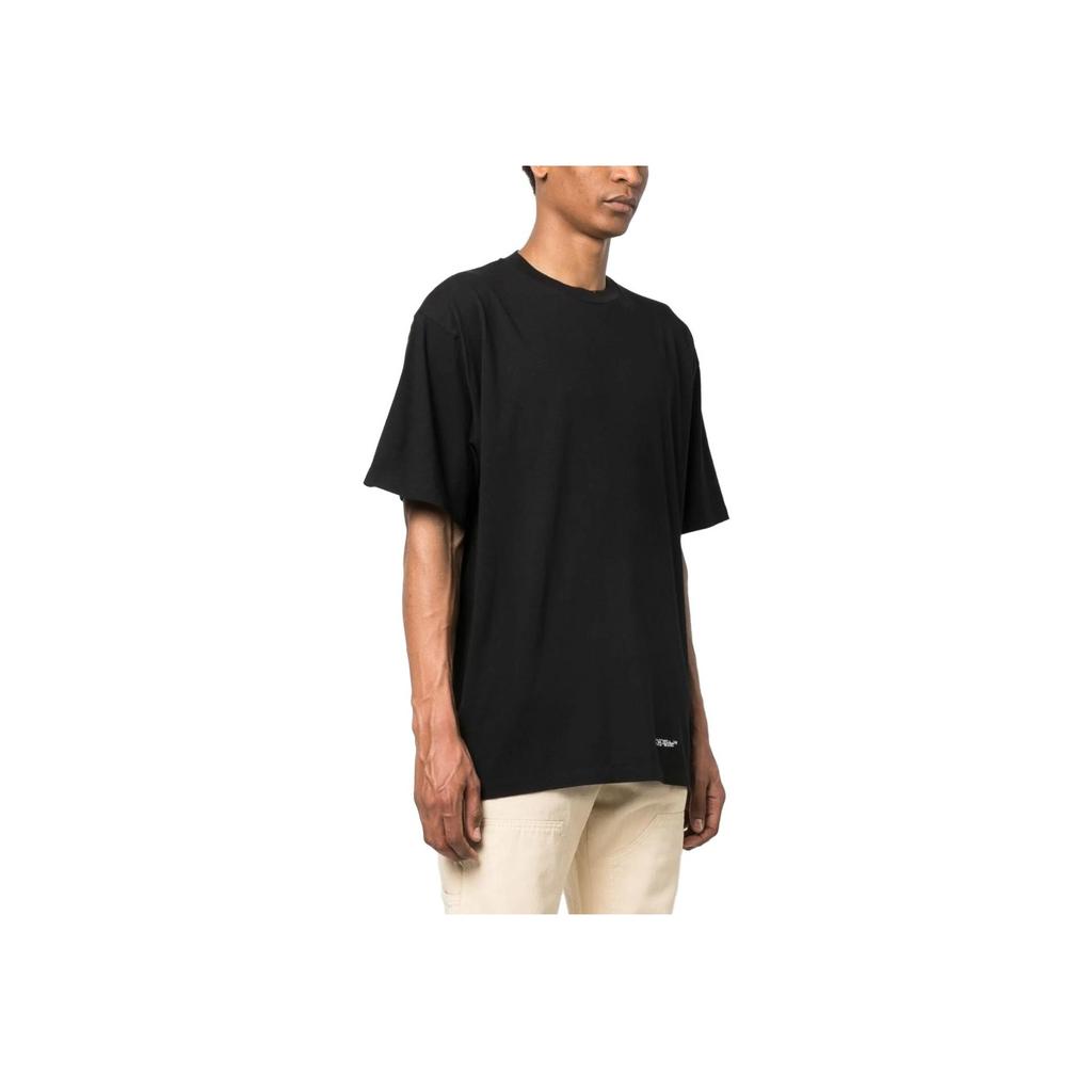 Off-White Letter Logo Print Short Sleeve T-Shirt Men Tops Black OMAA038S23JER0071001