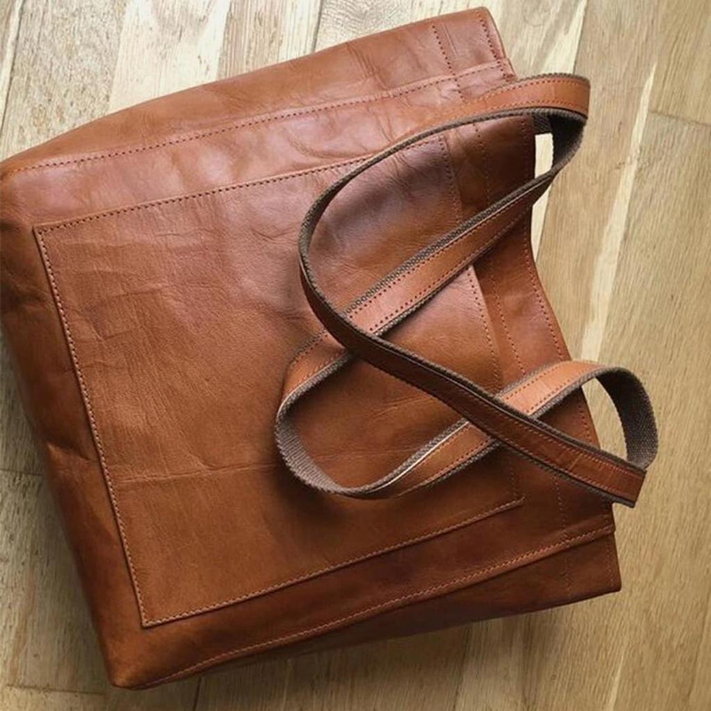 NEW Oil Wax PU Leather Tote Bags for Women's Handbag Luxury High Capacity Lady Hand Bags with Purse Pocket Women Shopper Bag Big