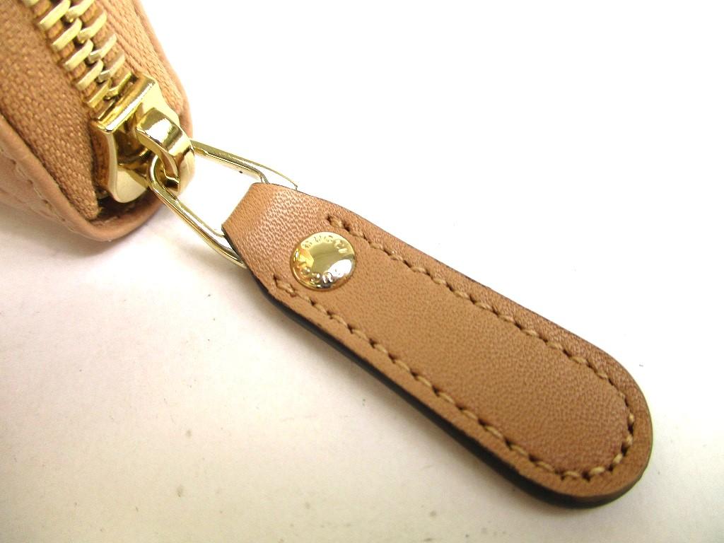 Authentic GUCCI Micro Guccissima Beige Leather Round Zip Coin Purse #a375   Refurbished