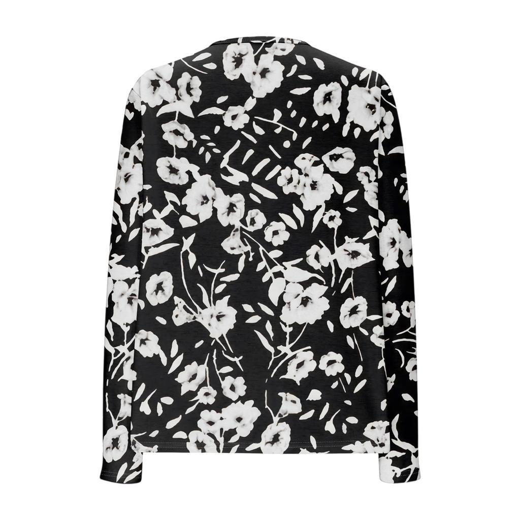 Women's Loose Casual Vintage Floral Print Long Sleeve Top Cardigan