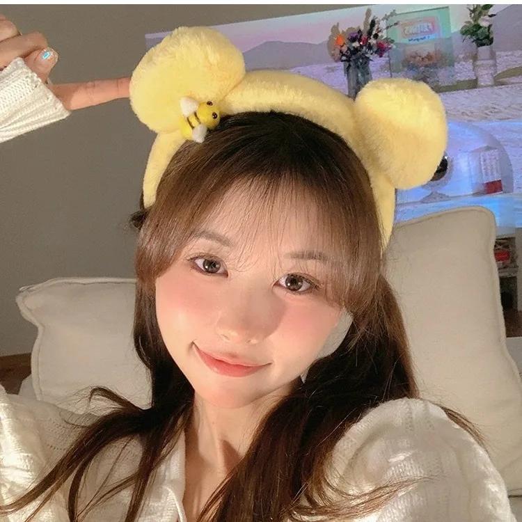 Plush Bear Ear Hairhoop Cartoon Ear Headband Cosplay Costume Halloween Party Lovely Headdress Adult Kids Funny Barrettes