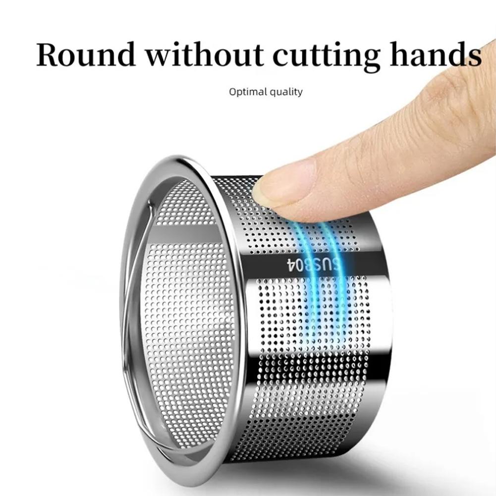 1Pcs Anti-Blocking Kitchen Sink Strainer 304 Stainless Steel Sink Filter Portable Leakage Sink Drain Filter Handheld Drain Net
