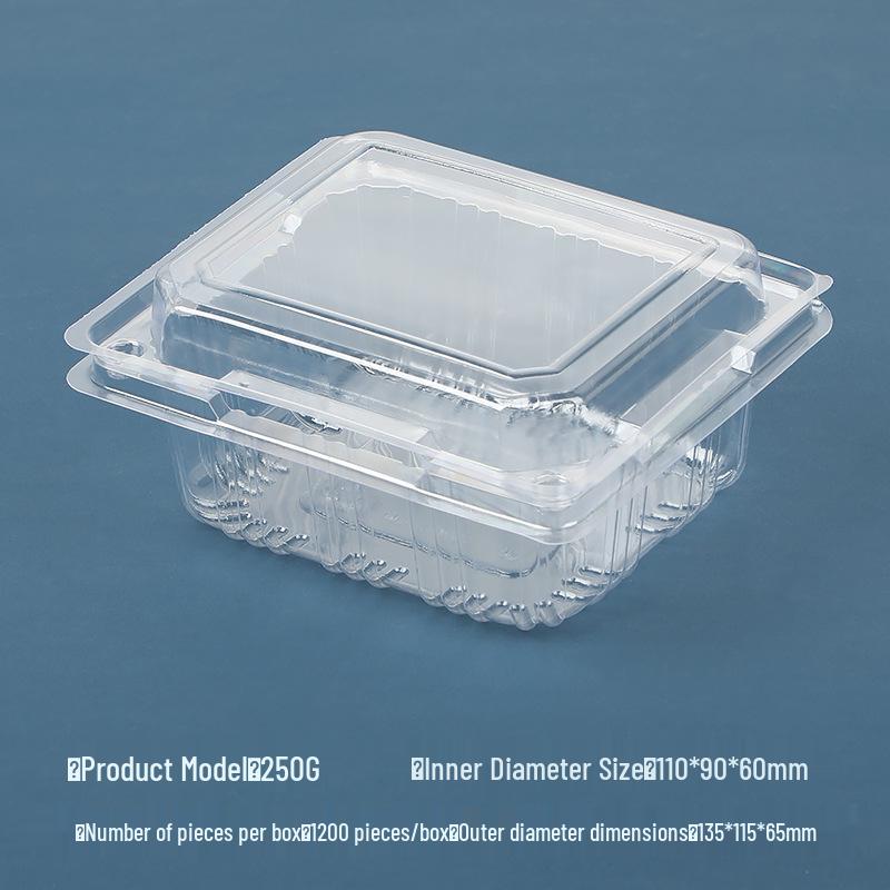 Transparent Disposable Fruit Box with Lid – Food-Grade Plastic, Rectangular, Sturdy for Takeaway, Ideal for Strawberries or Cut Fruit