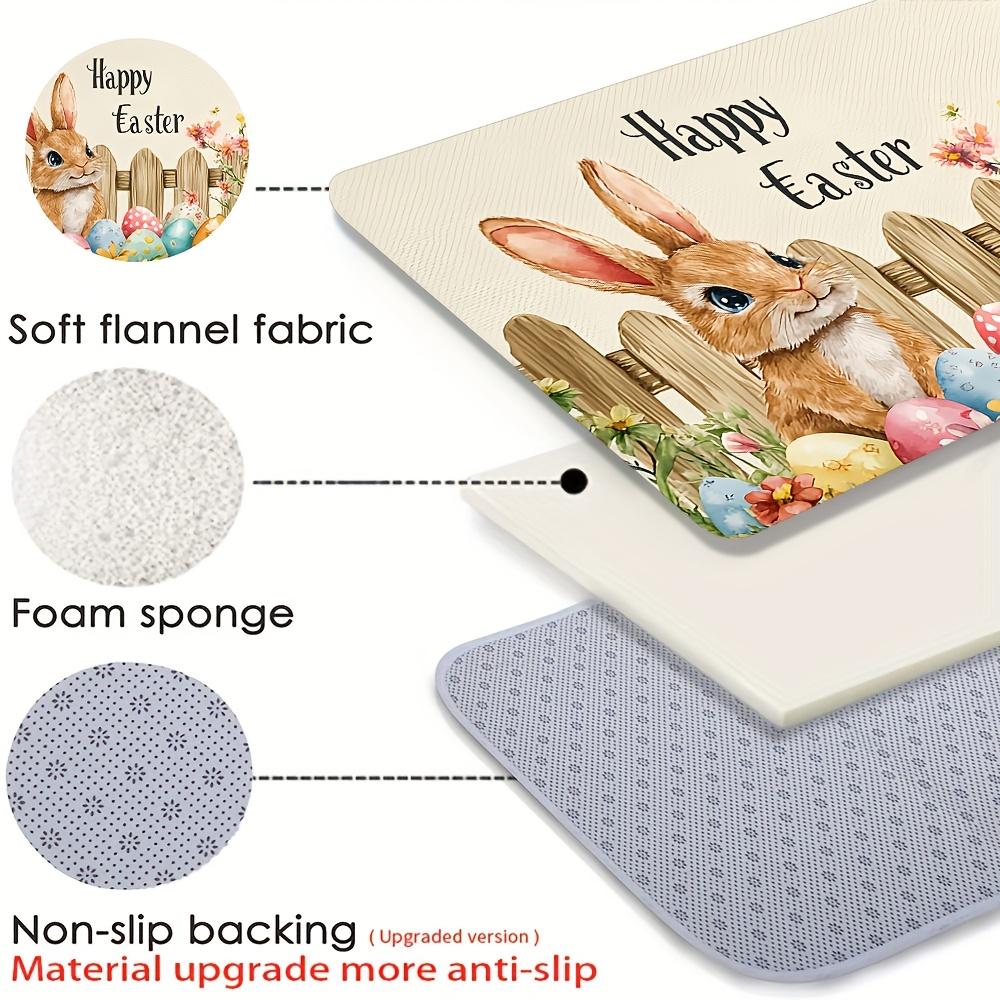 1 sztuka Wodoodporna, antypoślizgowa, grubo amortyzująca mata kuchenna z nadrukiem wielkanocnym, wytrzymała, komfortowa mata do stania do kuchni, łazienki
