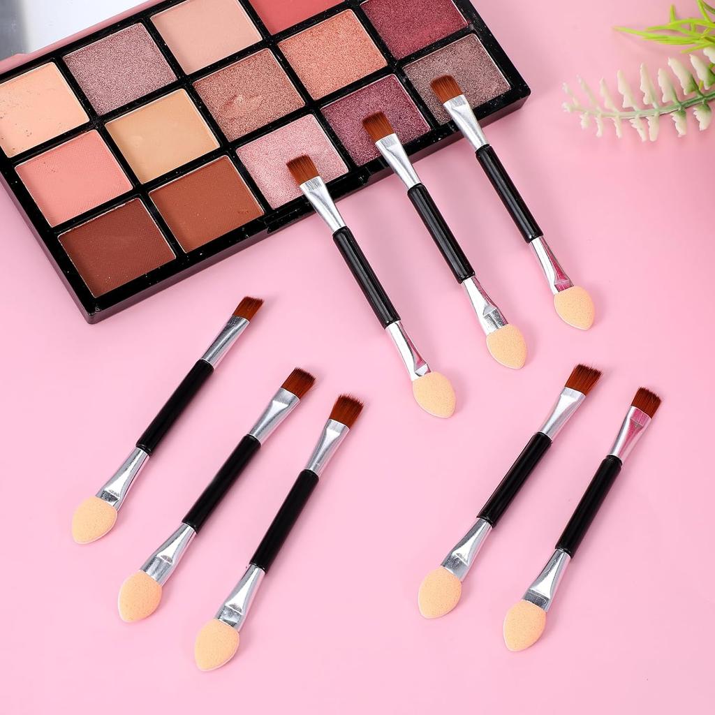 30 Pcs Dual End Eyeshadow Smudge Brush 2 In 1 Eyeshadow Sponge Concealer Brush Double Sided Eye Shadow Applicators Sticks 3 Inch Disposable Eye