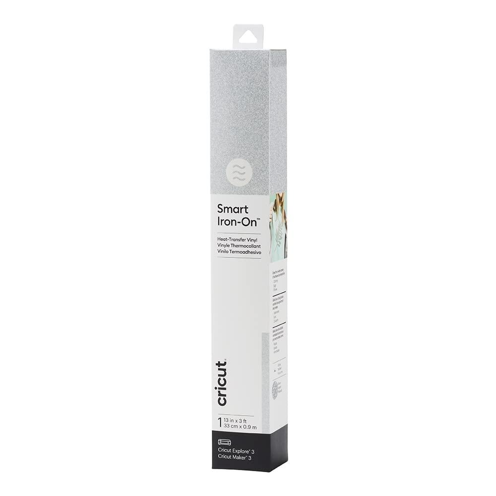 

[]Cricut Smart Iron Transfer SheetGlitter Silver 33 см x 0,9 м Smart Iron-on [Совместимость с 3 Maker 3]