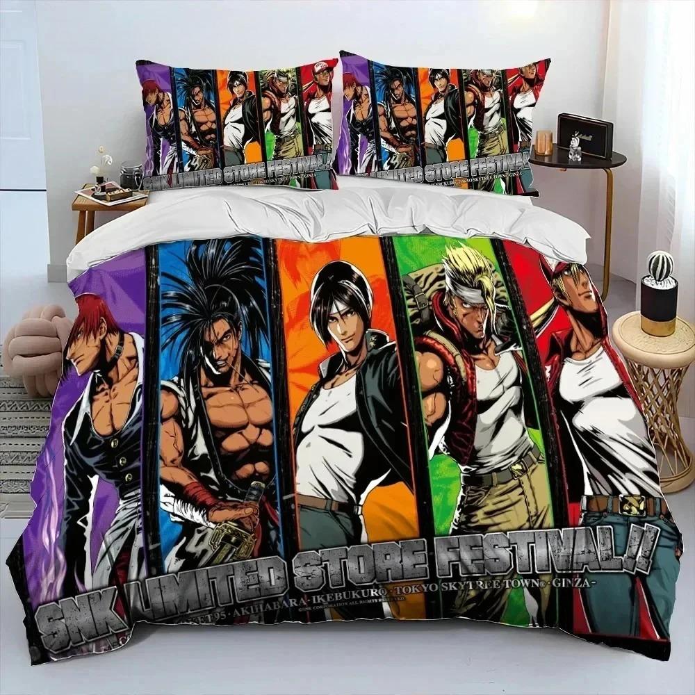 3D Print King Of Fighters Retro Game Bedding Set Duvet Cover Bed Set Quilt Cover Pillowcase Comforter King Queen Size Boys Adult