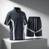 Summer Casual Sports Suit Men's Short Sleeved Lightweight Quick Drying Ice Silk Two-piece Set