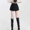 High Waist Suit Fabric A-Line Skort, Slim Wrap Mini Skirt, Elegant Bodycon Skort, Anti-Chafing Short Skirt for Spring Summer Office Casual Outfits