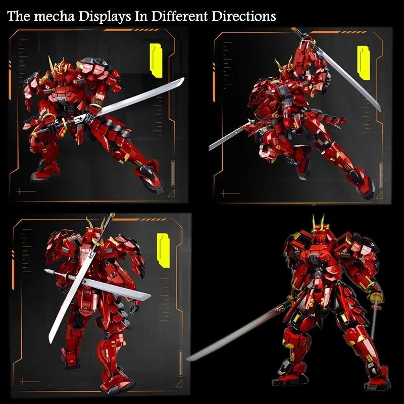 Ungiftig 923 Teile Flammenkrieger Mecha Bausteine Gepanzertes Mech Bewegliche Gelenke Figur Modell Steine Schreibtisch Deko Kinder DIY Spielzeug Geschenke