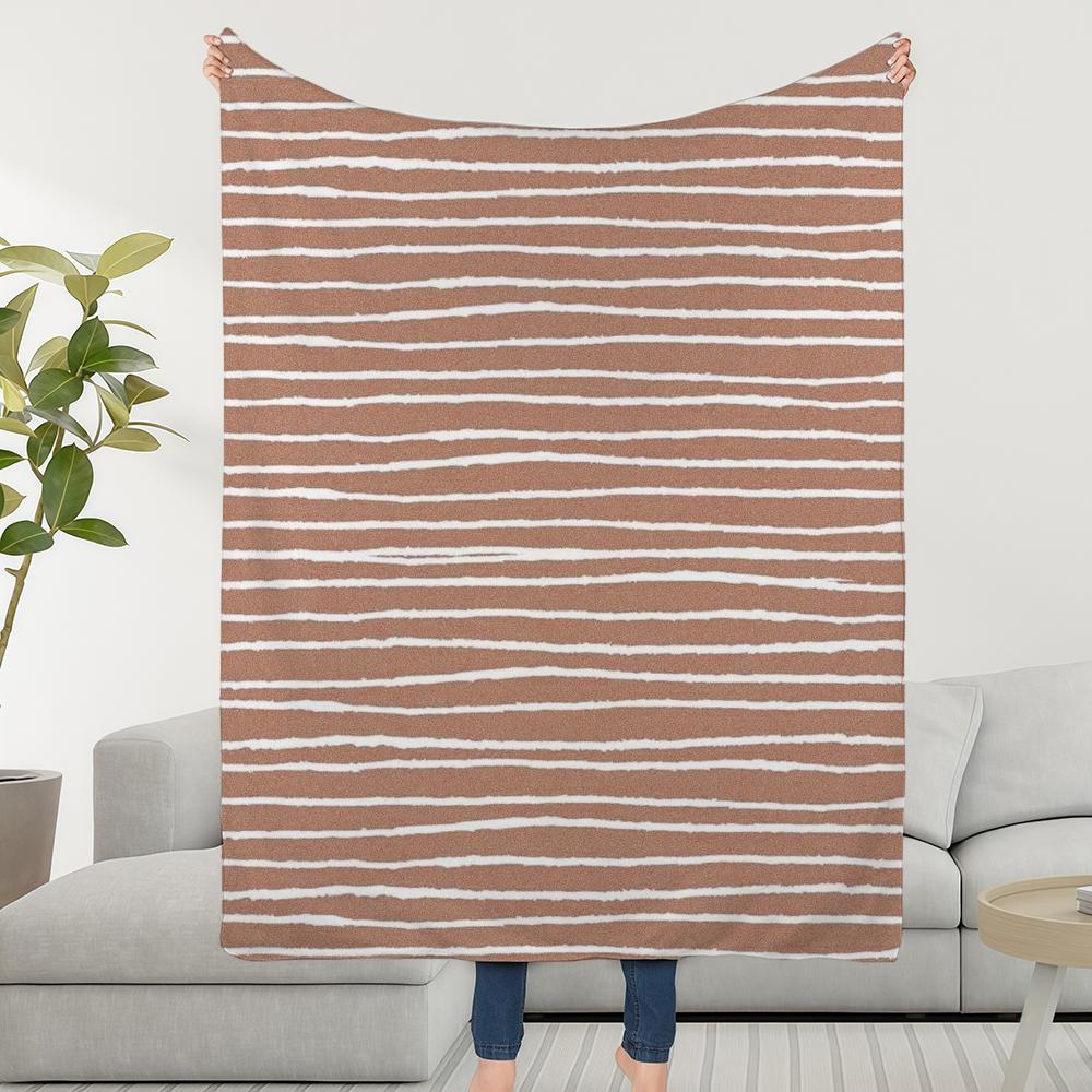 Blanket Horizontal Throw Super Stripes Irregular Cosy Plush Living Room Sofa Couch Childish Birthday Gifts