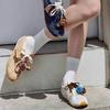 [The Same Style As the Star] Dexun Shoes Women's 2025 New Retro Color Matching Detachable Flower Decorative Sports and Leisure Shoes