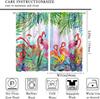 Flamingo Curtains,Tropical Plants Flower Print Window Treatments for Bedroom Living Room Jungle Animal Birds Drapes 2 Panel Set