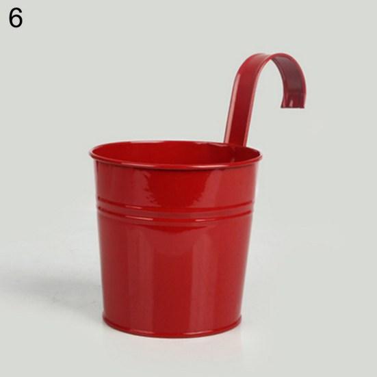 Metal Iron Hanging Flower Pot Container Home Balcony Garden Planter Barrel Decor