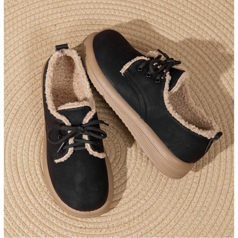 2025 Winter Shoes Women Flat Cotton Shoes Non-slip Brand Ladies Warm Plush Shoes Soft Casual Plus Size 41