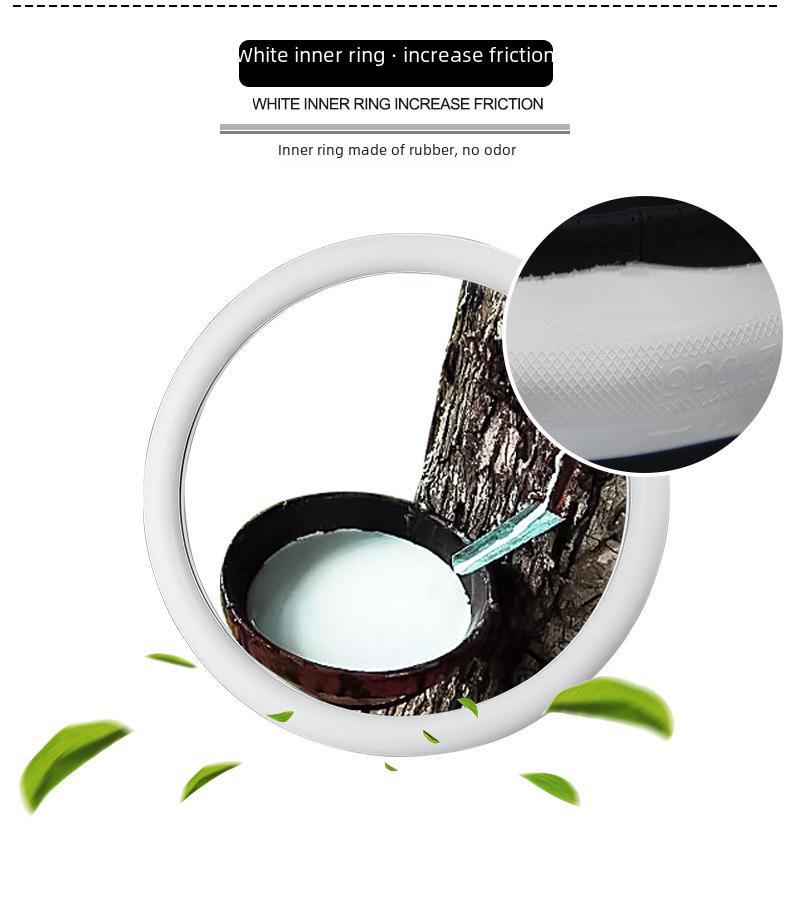 Universal Non-Slip Leather Steering Wheel Cover - All Season Fit, Round Design