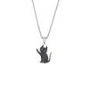 Cartoon Cat Pendant Necklace: European & American Cross Design, Stainless Steel Small Knife Charm, Men's Jewelry