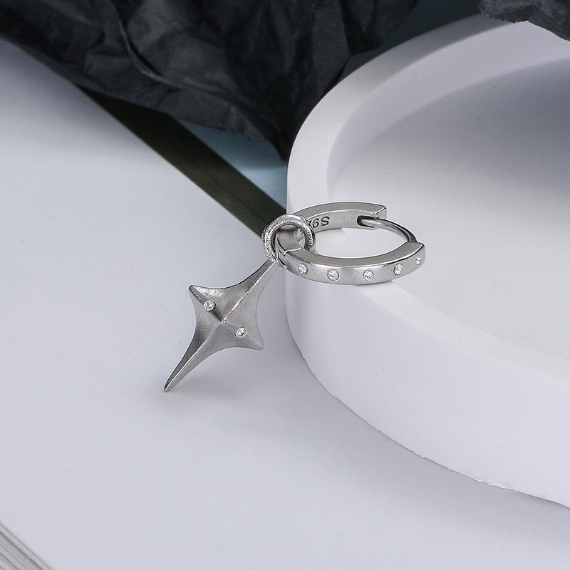 Three-Dimensional Design Cross Star Ear Buckle Earrings Multi-Wear Method Fashion Matte Planet Diamond Earrings