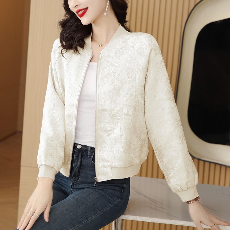 

Бейсбольная форма кардиган короткая куртка для женщин весна новый рукав реглан темный узор жаккардовая куртка свободный вариант куртка 3XL