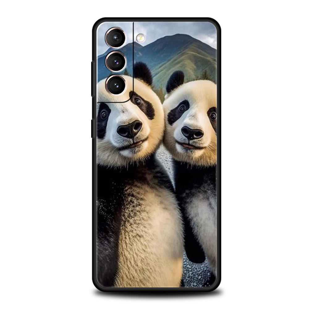 Zvířecí selfie umění Pouzdro na telefon Pro Samsung Galaxy S24 S23 Ultra S22 S21 S20 FE 5G S10 S10E S9 Plus S8 Silikonový Černý Kryt Nárazník