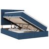 Storage Bed with Mattress Blue 140 X 190 Cm Polyester