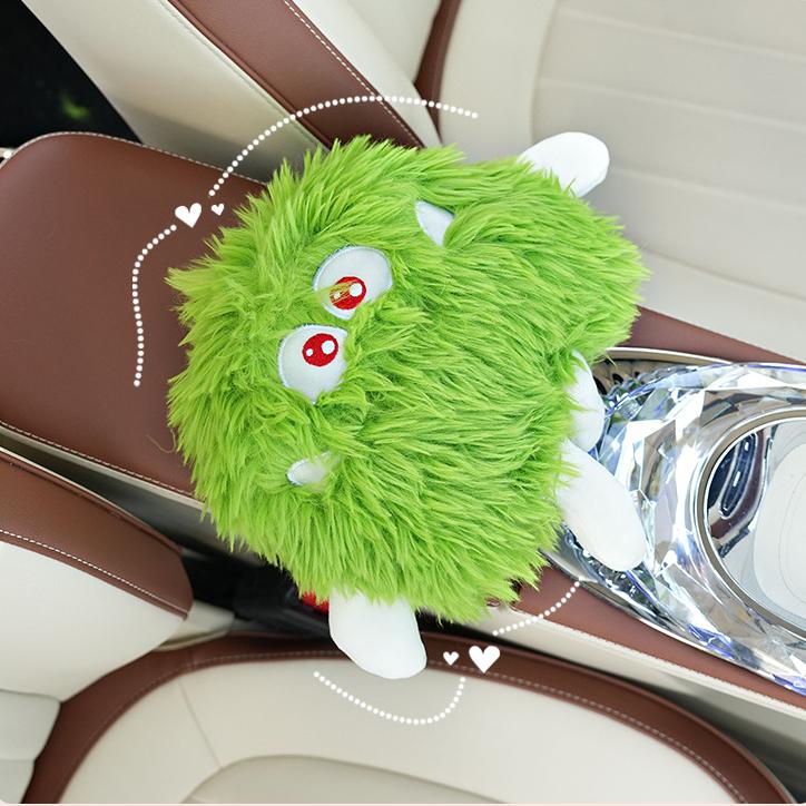 Car Tissue Box Premium Sense Cute Little Monster Creative Hanging Armrest Box Sun Visor Car Inner Draw Paper Box Tissue Bag