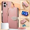 Protective Flip Phone Case With Detachable Wrist Strap Shockproof PU Leather Cover For Secure Carry And Easy Access