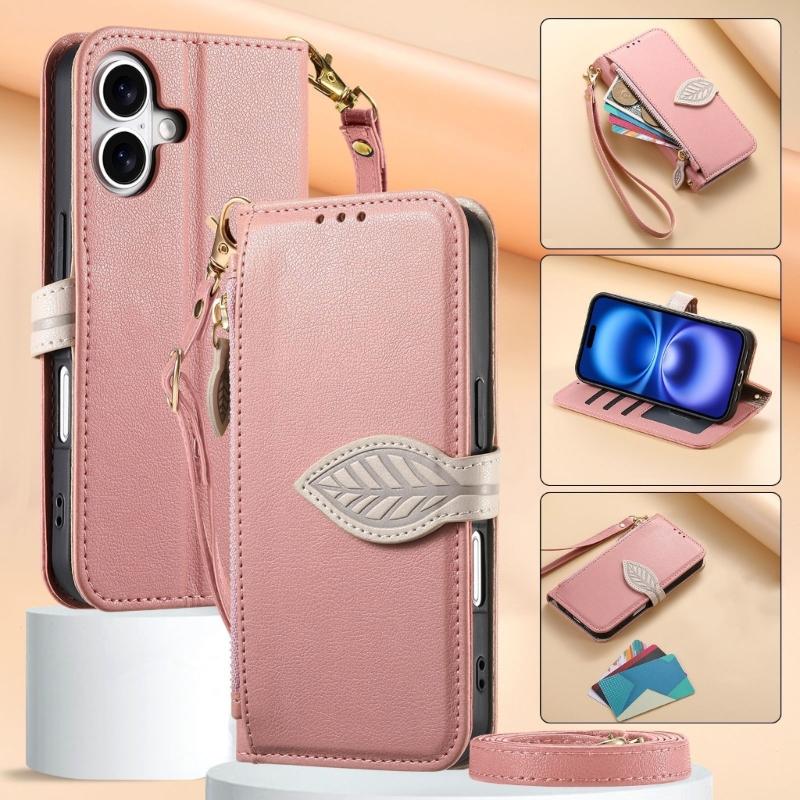 Protective Flip Phone Case With Detachable Wrist Strap Shockproof PU Leather Cover For Secure Carry And Easy Access