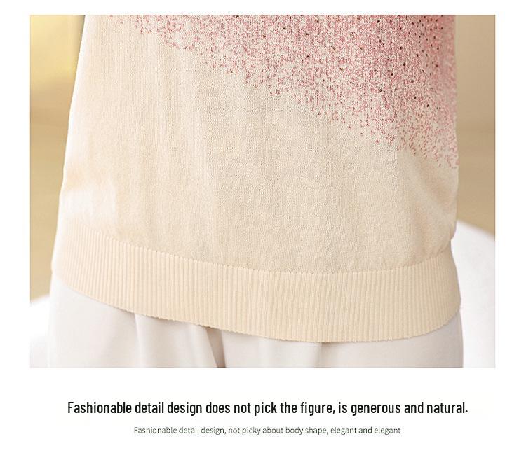 Mother's Day Ice Silk Short-Sleeve Blouse - 2026 New Style for Middle-Aged & Elderly Women
