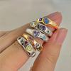 Zircon Square Finger Rings for Women Gold Irregular Stainless Steel Ring Engaement Wedding Aesthetic Jewelry Gift