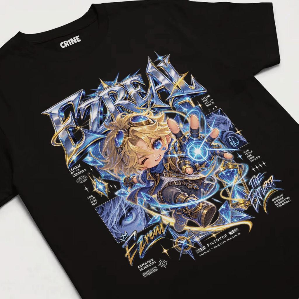Ezreal T-Shirt, Cute Chibi League of Legends, The Explorer Graphic Tee, Y2K Anime Streetwear Gift