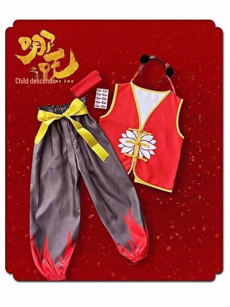 Cosplay kostým Nezha Démonické dítě pro děti - Unisex divadelní sada pro Den dětí