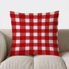 Red And White Houndstooth Patterned Throw Pillow Cover With Short Plush Print For Living Room Sofa Decoration Cushion Cover