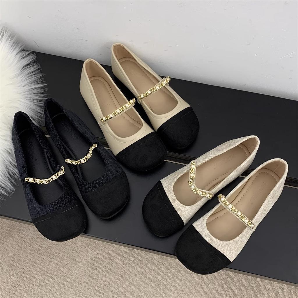 Flat Single Shoes Women's Spring and Autumn Doudou Shoes 2025 New Versatile Fairy Style French Gentle with Skirt Mary Jane Shoes