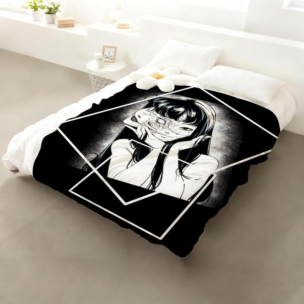 Art Junji Ito Tomie Retro Cool Girl Throw Flannel Throw Blanket: Soft Kid-Friendly Warm Anti-Static All Season Washable Couch