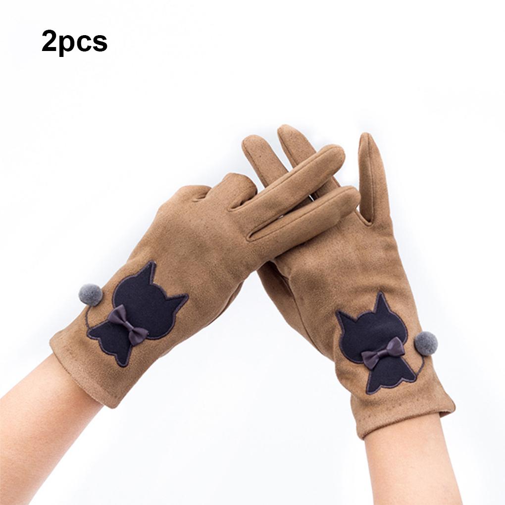 1 Pair Autumn Winter Women Gloves Thermal Screen Warm Motorcycle Riding Biking Hiking Fishing Skating Cycling Mittens