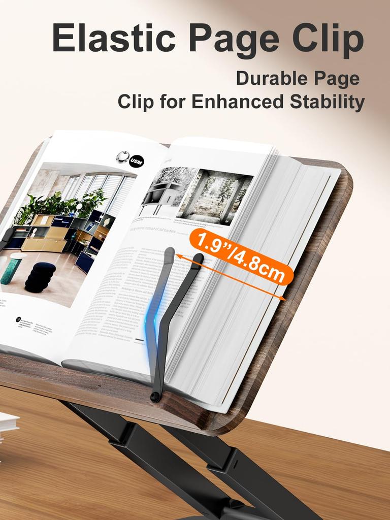 Tounee Book Extendable Book Holder Height Drawer Ergonomic Book Stand with Extendable Page Fits All Books Stand, Stand, Adjustable, Design, Clips,