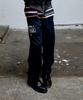 ERER Board Work Pants With Patch Detail Navy