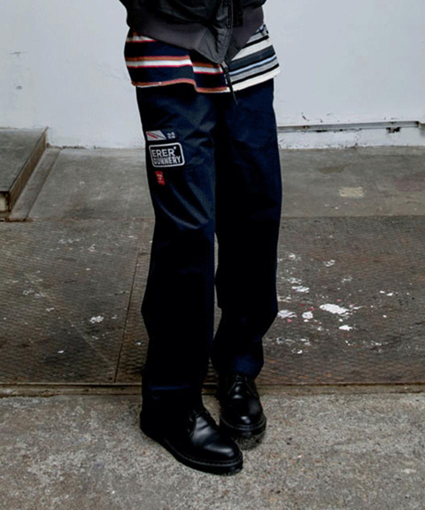 ERER Board Work Pants With Patch Detail Navy