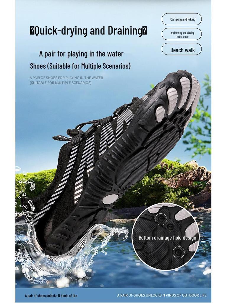Outdoor Quick-Dry Five-Finger Water Shoes for Hiking & Swimming - Non-Slip Beach and Creek Footwear for Couples