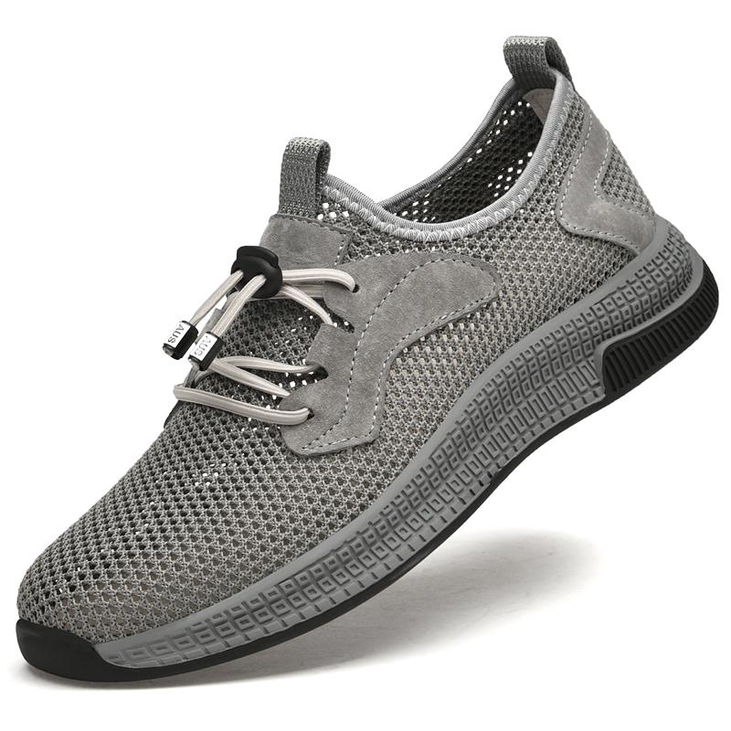 

Fashion High Quality Men s Breathable Mesh Fabric Loafers Casual Lightweight Slip-On Shoes Comfy Walking Shoes Summer Elastic Sneakers 45 серый