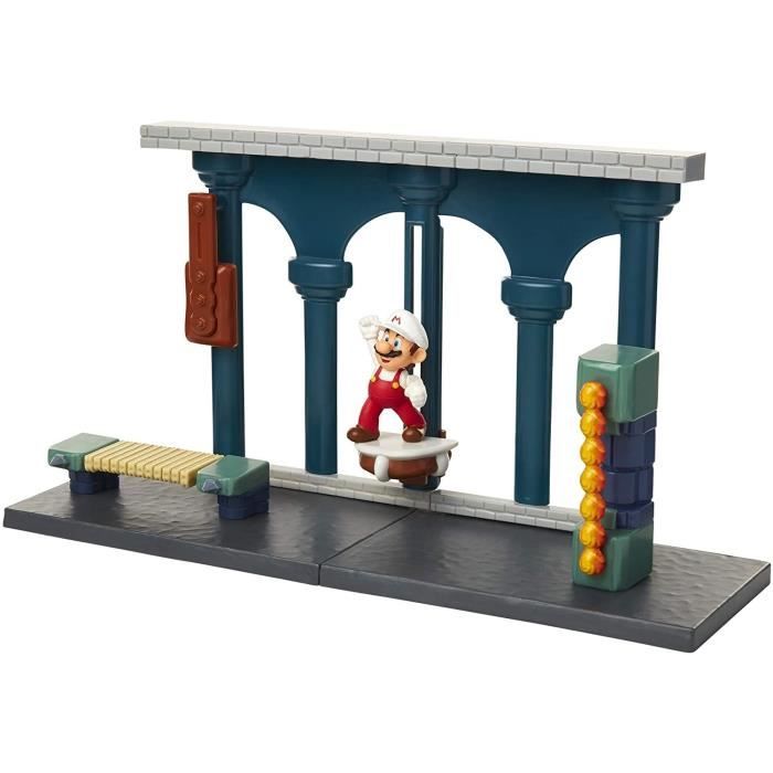 Playset - JAKKS PACIFIC - Château de lave Super Mario - Figurine 6 cm - Mécanisme boule de feu - Multicolore