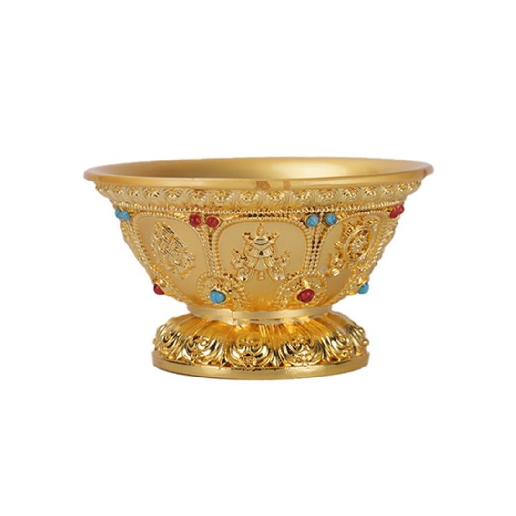 Holy Water Bowls Copper Brass Hand Carved Tibetan Buddhist Water Offering Bowls