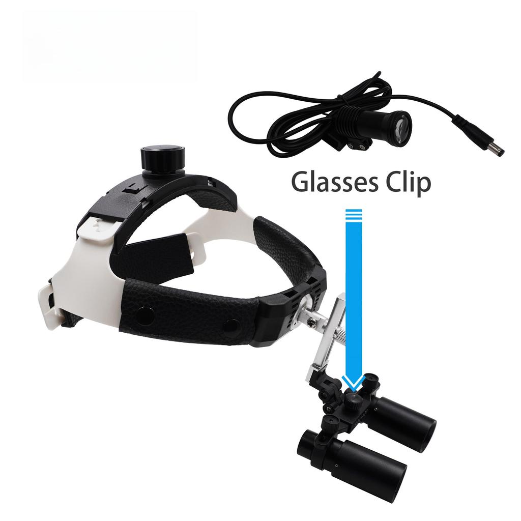 5X/6X Dental Surgical LED Headlight Headband Binocular Loupes Brightness Spot Ajustable Headlamp for ENT Dentist Lab Instrument