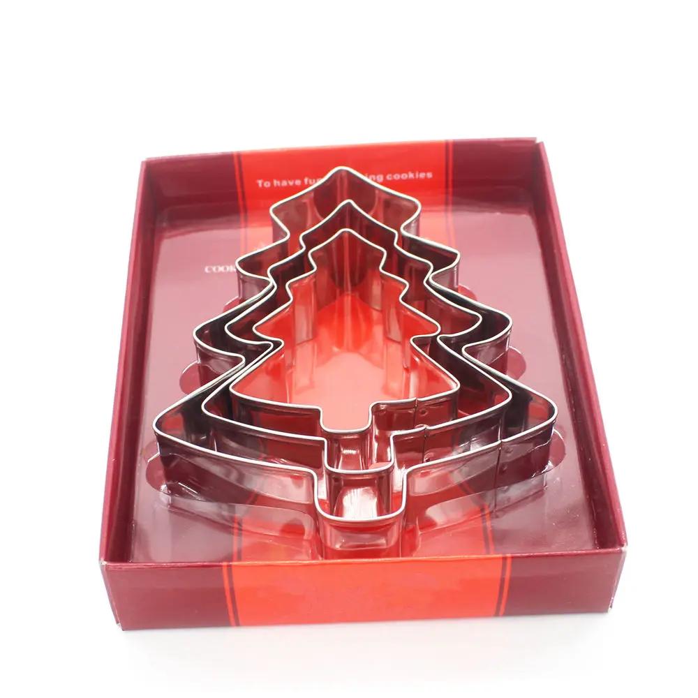 Christmas Tree Cookie Cutter Set Snowman Cookie Molds Gingerbread Boy Candy Cutters 3 Pieces A Set