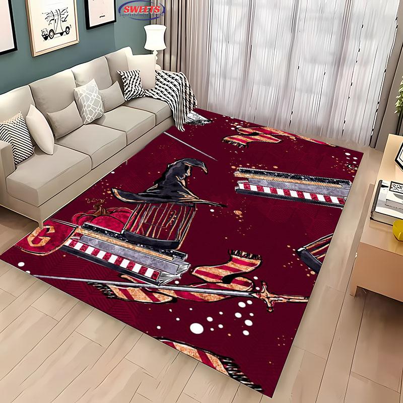 3D Magic Props Pattern Magic Hat Wand Floor Rug Carpet for Living Room Bedroom Sofa Mat Kitchen Doormat Non-slip Floor Mat Gift