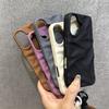 Luxury Matte Wrinkle Matte Wrist Strap Case for iPhone 17 Air 16 15 14 13 12 11 17 Pro Max Candy Ripple Soft Lanyard Cover Funda