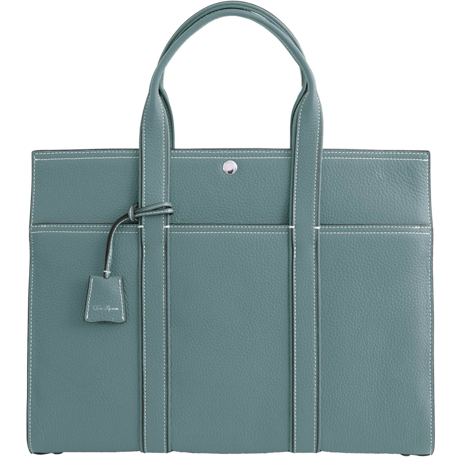 

Мужская сумка-тоут из натуральной кожи Dom Teporna, портфель в стиле Того, синяя, с отделением для формата А4, дном и большой вместимостью, идеально подходит для поездок на работу