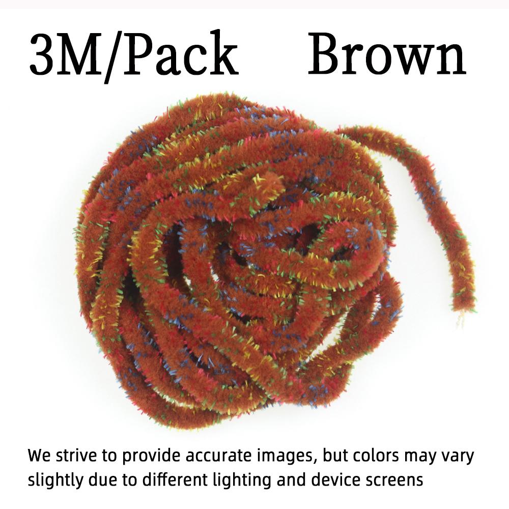6~7mm 3M/Pack Fly Tying Material Mottled Mop Chenille for Stone Flies Emerging Caddis Nymphs Larvae Woolly Bugger