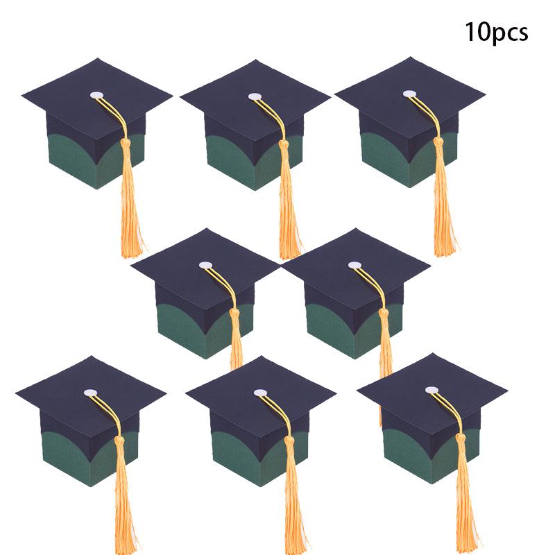 Graduation Decor Candy Boxes Bachelor Hat Chocolate Gifts Packing Bags with Tassel 2025 Congrats Grad Celebration Party Favors